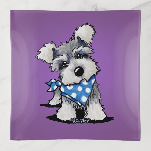 KiniArt Schnauzer Puppy Trinket Tray