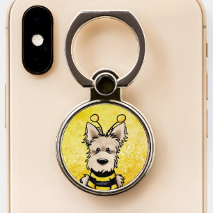 KiniArt Scottie Dog Bee Phone Ring Stand