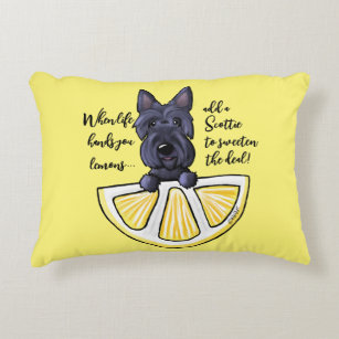 KiniArt Scottie Life Lemons Accent Pillow