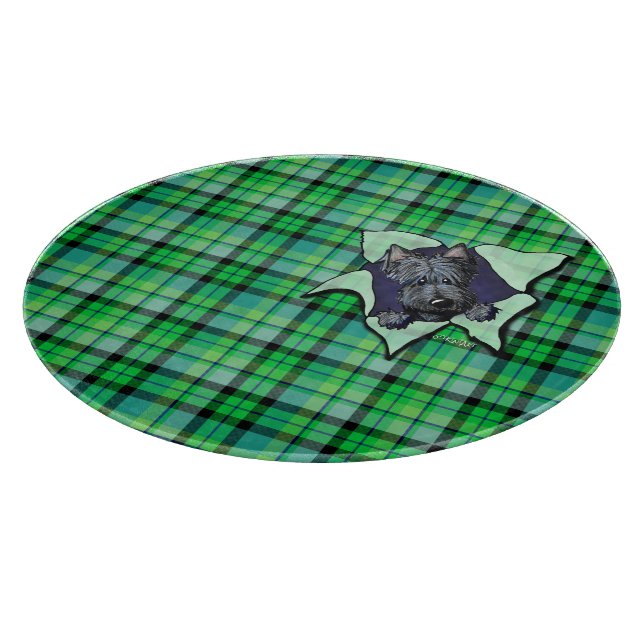 KiniArt Scottie Plaid  Cutting Board (Corner)