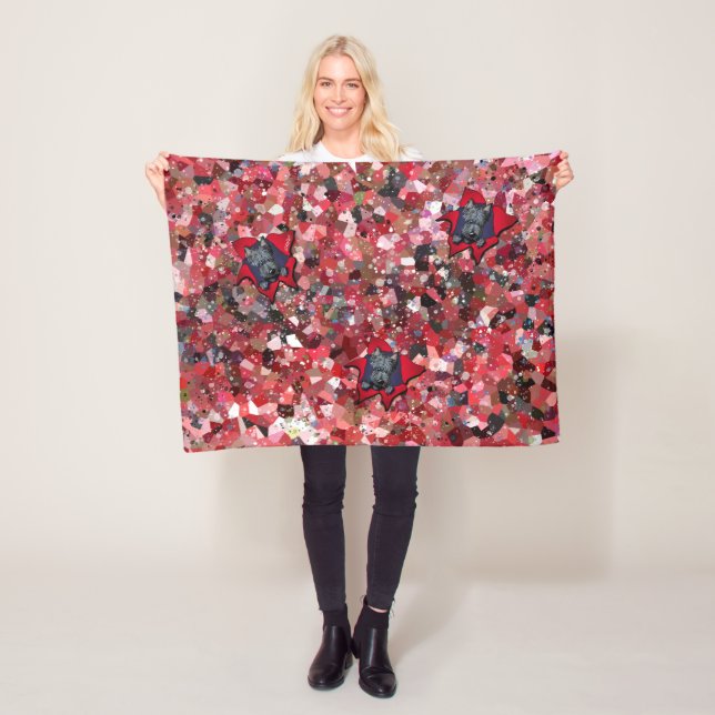 KiniArt Scottie Red Abstract Fleece Blanket (In Situ)