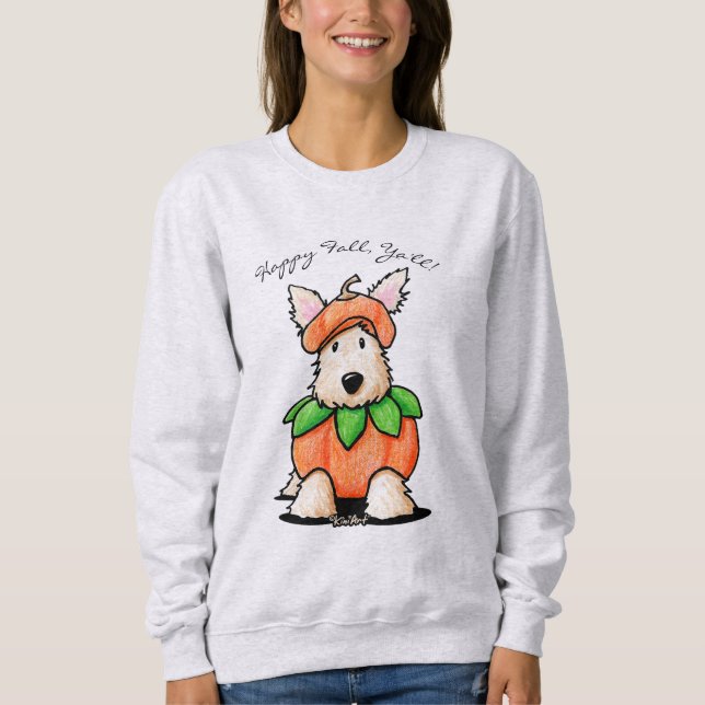 KiniArt Scottie Terrier Pumpkin T-Shirt Sweatshirt (Front)