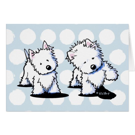 KiniArt Shadowboxing Westies Card (Front Horizontal)