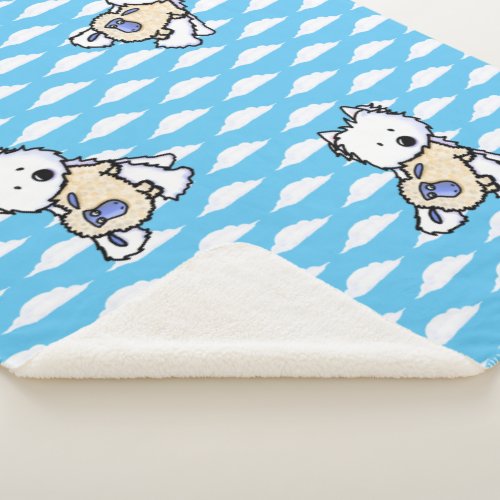 KiniArt Sheepy Westie on Clouds Sherpa Blanket