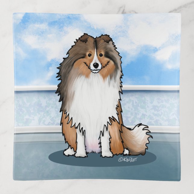 KiniArt Sheltie Trinket Tray (Front)