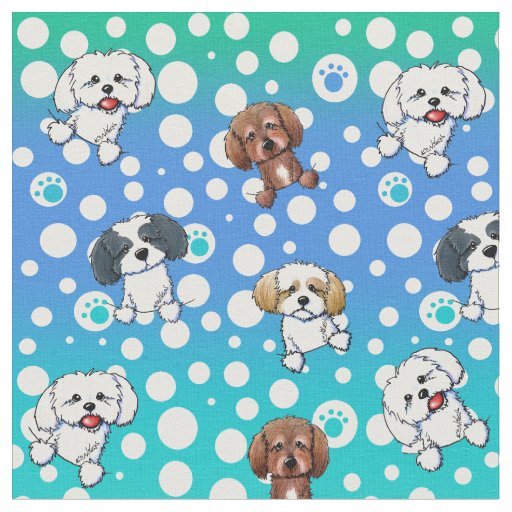 KiniArt Shih Tzu Dogs Multicolor Fabric