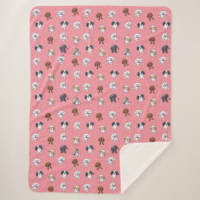 KiniArt Shih Tzu  Sherpa Blanket (Front)