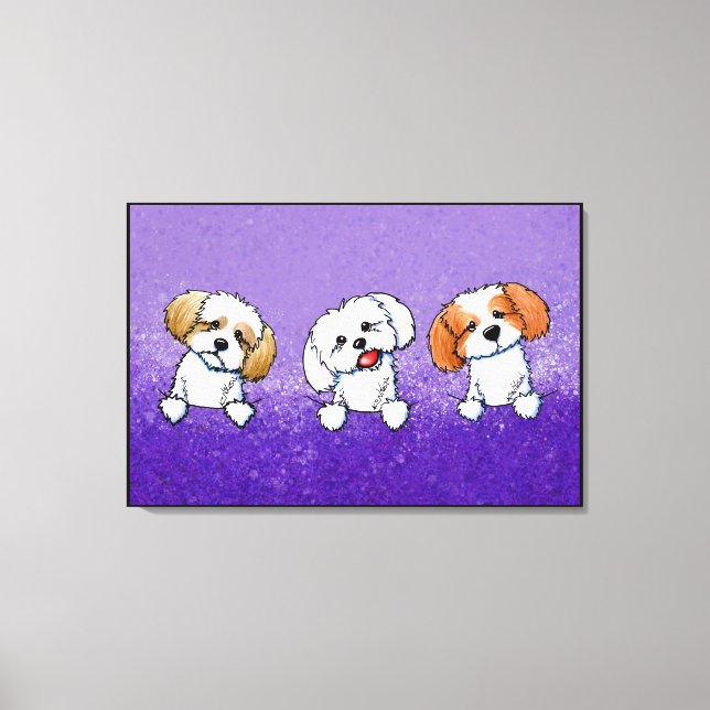 KiniArt Shih Tzu Trio Canvas Print (Front)