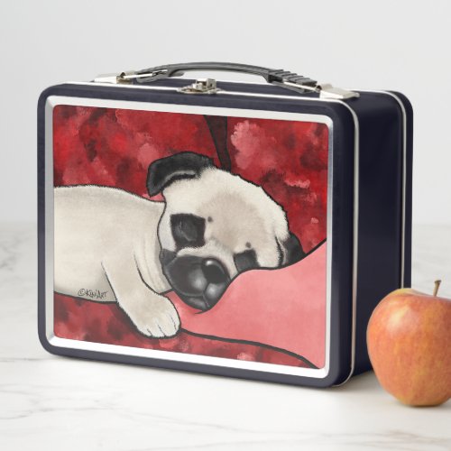 KiniArt Sleepy Pug Metal Lunch Box