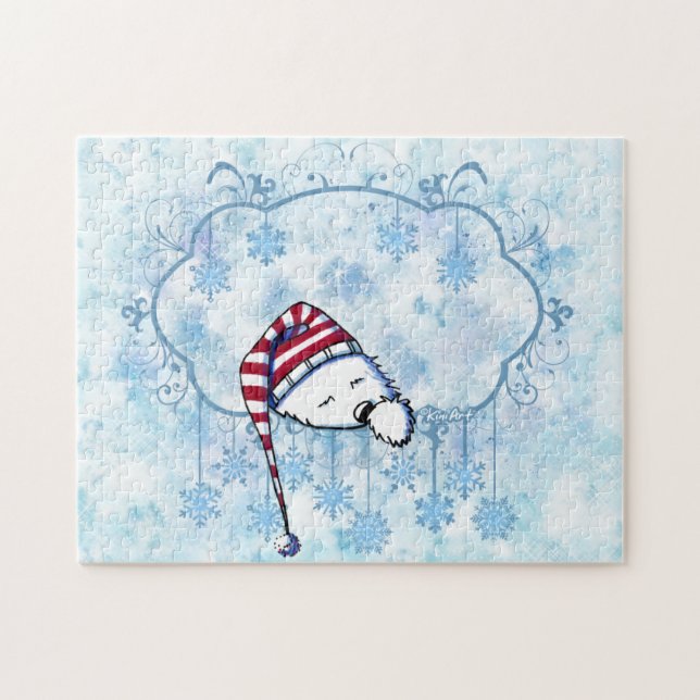 KiniArt Sleepy Westie Winterland Jigsaw Puzzle (Horizontal)