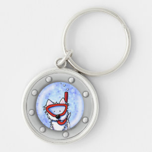 KiniArt Snorkel Westie Porthole Keychain