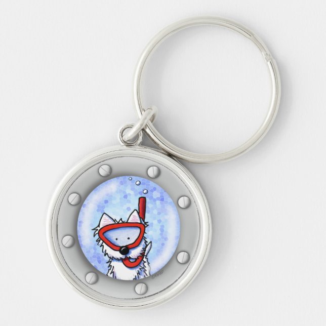 KiniArt Snorkel Westie Porthole Keychain (Front)