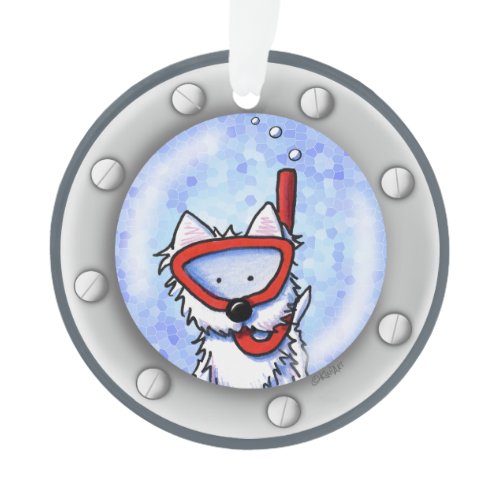 KiniArt Snorkel Westie Porthole Ornament