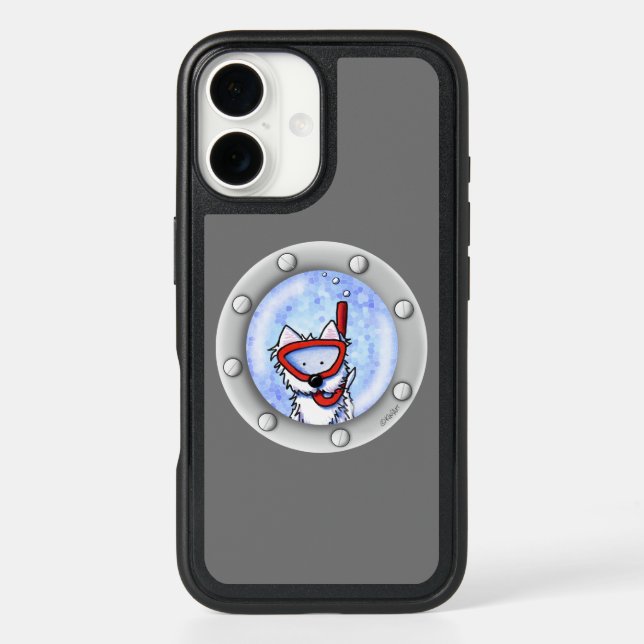 KiniArt Snorkel Westie Porthole Otterbox iPhone Case (Back)