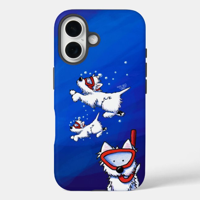 KiniArt Snorkel Westies Case-Mate iPhone Case (Back)