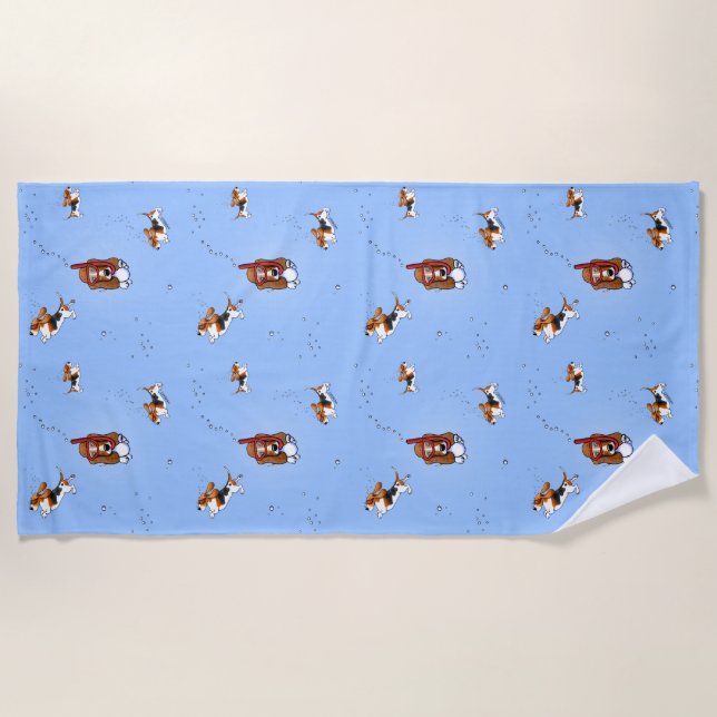 KiniArt Snorkeling Basset Beach Towel (Front)