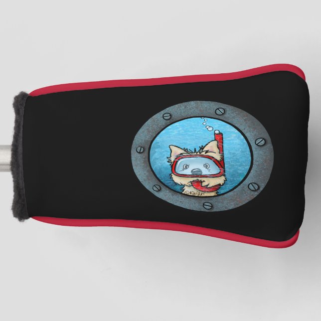 KiniArt Snorkeling Cairn Terrier Golf Head Cover (Front)