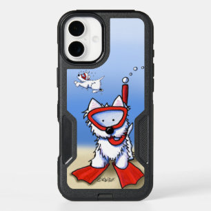 KiniArt Snorkeling Westies iPhone 16 Plus Case