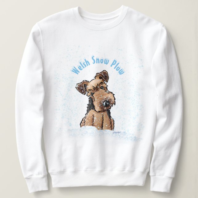 KiniArt Snowy Welsh Terrier Sweatshirt (Design Front)
