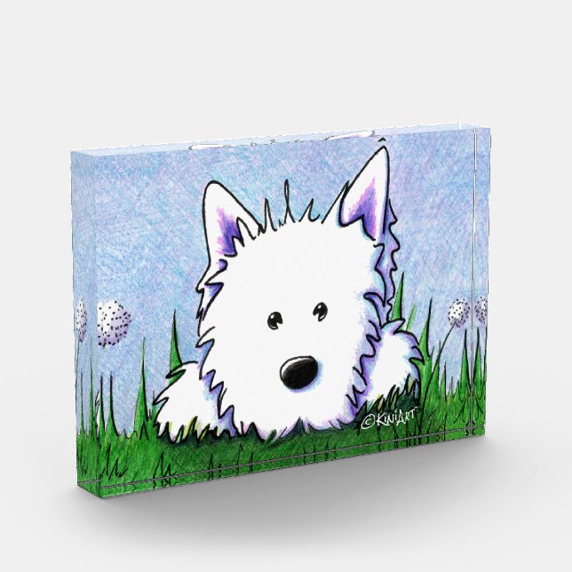 KiniArt Springtime Westie Acrylic Award (Left)