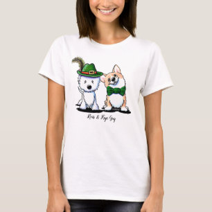 KiniArt St. Paddy's Westie and Corgi T-Shirt