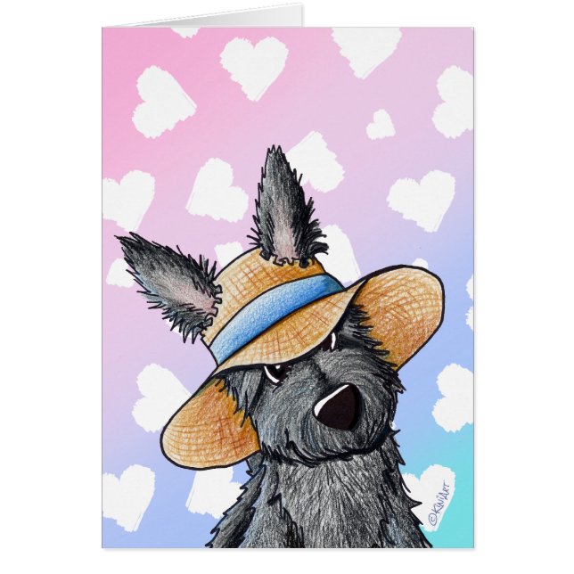 KiniArt Straw Hat Scottie Dog Cards (Front)