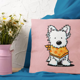 KiniArt Sunshine Westie Throw Pillow