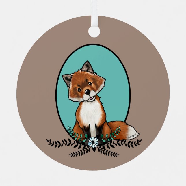 KiniArt Sweet Fox Metal Ornament (Front)