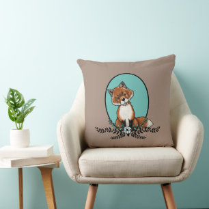 KiniArt Sweet Fox Throw Pillow