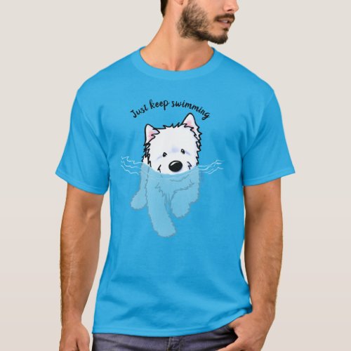 KiniArt Swimming Westie T_Shirt