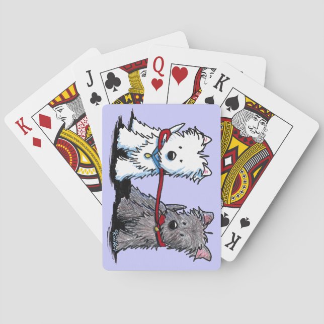 KiniArt Terrier Walking Buddies Poker Cards (Back)