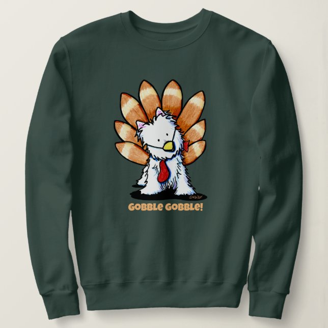 KiniArt Thanksgiving Westie Sweatshirt (Design Front)