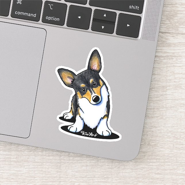 KiniArt Tricolor Corgi Sticker (Detail)