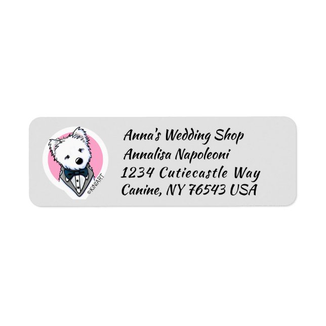KiniArt Tuxedo Westie Label (Front)
