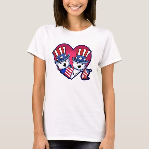 KiniArt USA Patriotic Westies T_Shirt