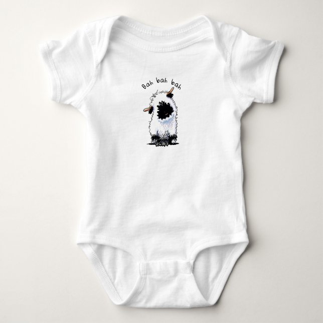 KiniArt Valais Blacknose Sheep Baby Bodysuit (Front)