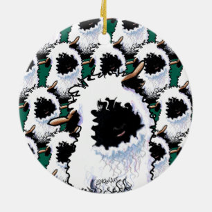 KiniArt Valais Blacknose Sheep Ceramic Ornament