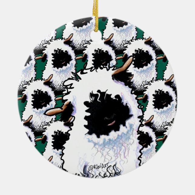 KiniArt Valais Blacknose Sheep Ceramic Ornament (Back)