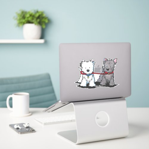 KiniArt Walking Terrier Duo Vinyl Sticker