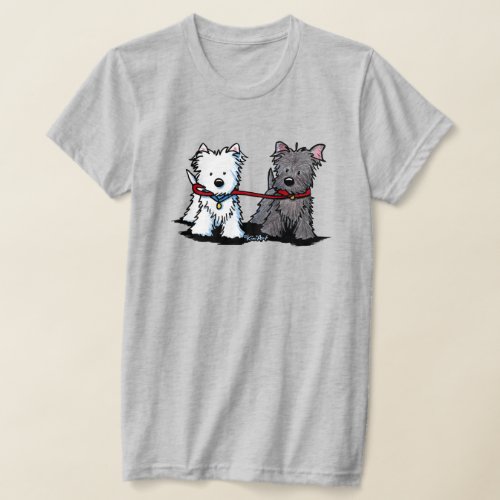 KiniArt Walking Terriers T_Shirt