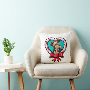 KiniArt Welsh Terrier Christmas Décor Throw Pillow