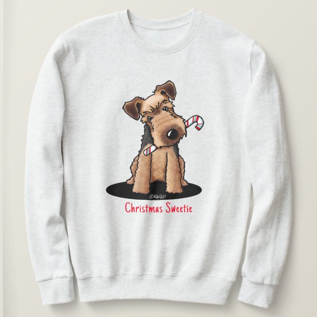 KiniArt Welsh Terrier Christmas Sweatshirt (Design Front)