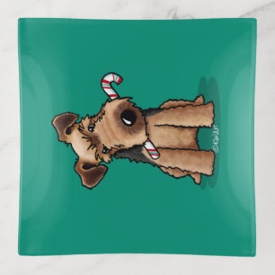 KiniArt Welsh Terrier Christmas  Trinket Tray