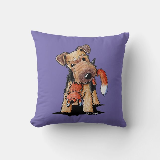 KiniArt Welsh Terrier Throw Pillow (Front)