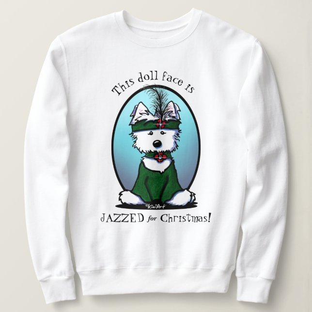 KiniArt Westie 1920s Christmas Sweatshirt (Design Front)