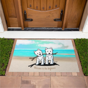 KiniArt™️ Westie Beach Duo Doormat
