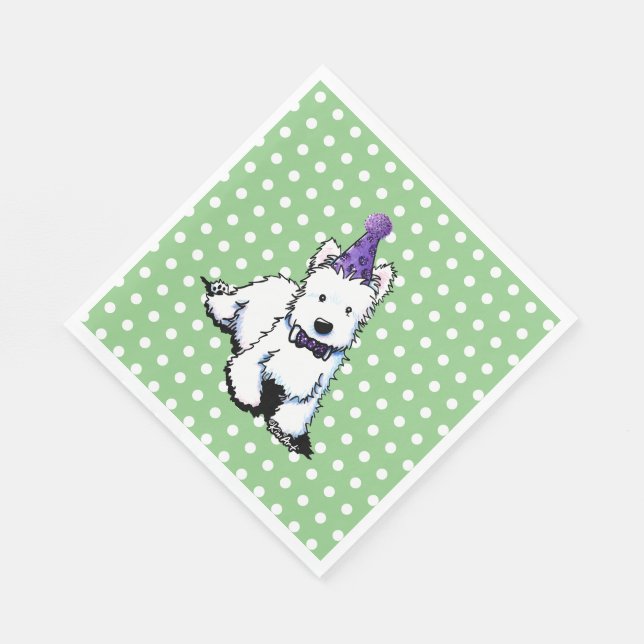 KiniArt Westie Birthday Napkins (Corner)