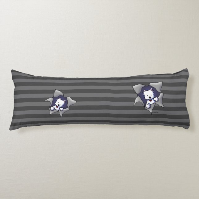 KiniArt Westie BLAST Body Pillow (Front)