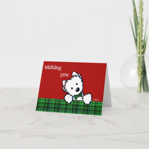 KiniArt Westie Boy Christmas Card