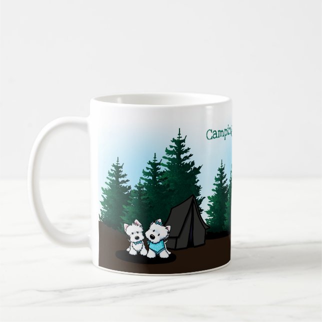 KiniArt Westie Camping Coffee Mug (Left)